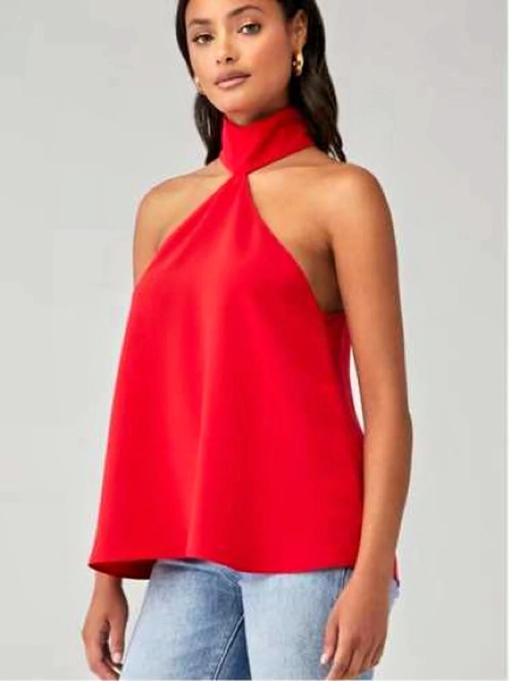 Amanda Uprichard Queens Top Halter Red Medium
